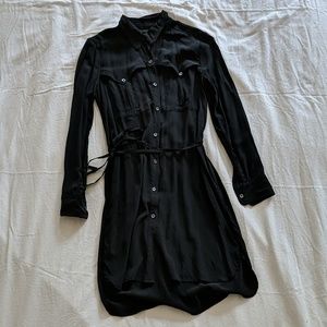100% silk black shirtdress from The Podolls